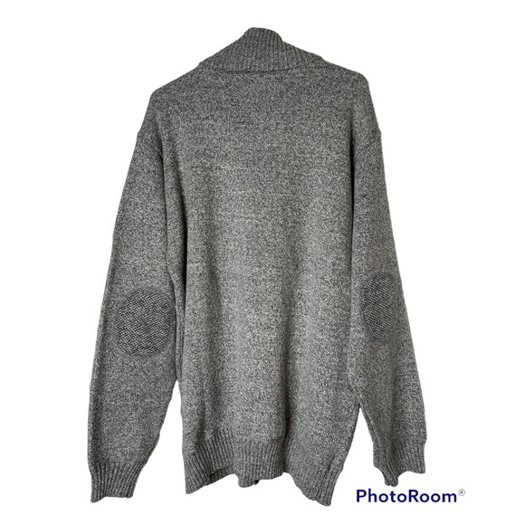 Unicorno Uomo Men's Sweater in Gray White w/Zipper and Patched Elbows Size XXL - Picture 3 of 5